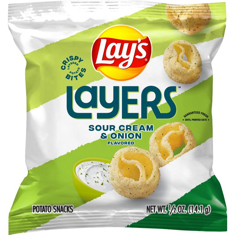 Lay&#39;s Layers Sour Cream &#38; Onion Flavored Potato Snacks - 0.5oz, 1 of 4