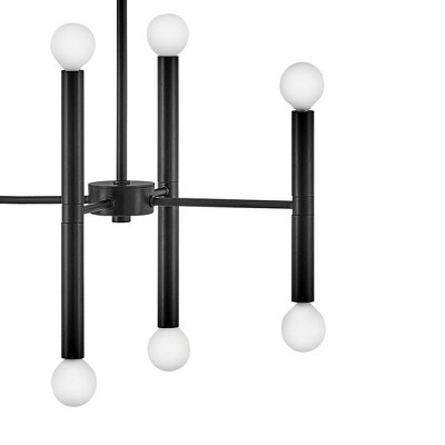 Black Mid-Century Modern 16-Light Sputnik Chandelier