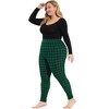 Agnes Orinda Women's Plus Size Check Leggings for Women Stretch Festive Glen Plaid Skinny Pants - 4 of 4