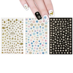 Wrapables 3 Sheets Colorful Winter Snowflakes Nail Art Snowflake Nail Stickers - 1 of 4