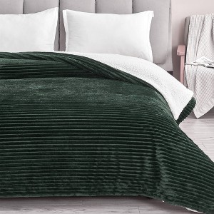 Cozy Corduroy Plush with Shearling Reverse Bed Blanket - Isla Jade - 1 of 4