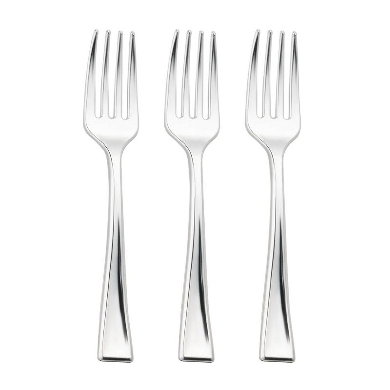 Smarty Had A Party Shiny Metallic Silver Mini Plastic Disposable Tasting Forks (960 Forks), 1 of 4