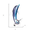 HomeRoots 14" Blue Murano Glass Dolphin Figurine Tabletop Sculpture - 3 of 4