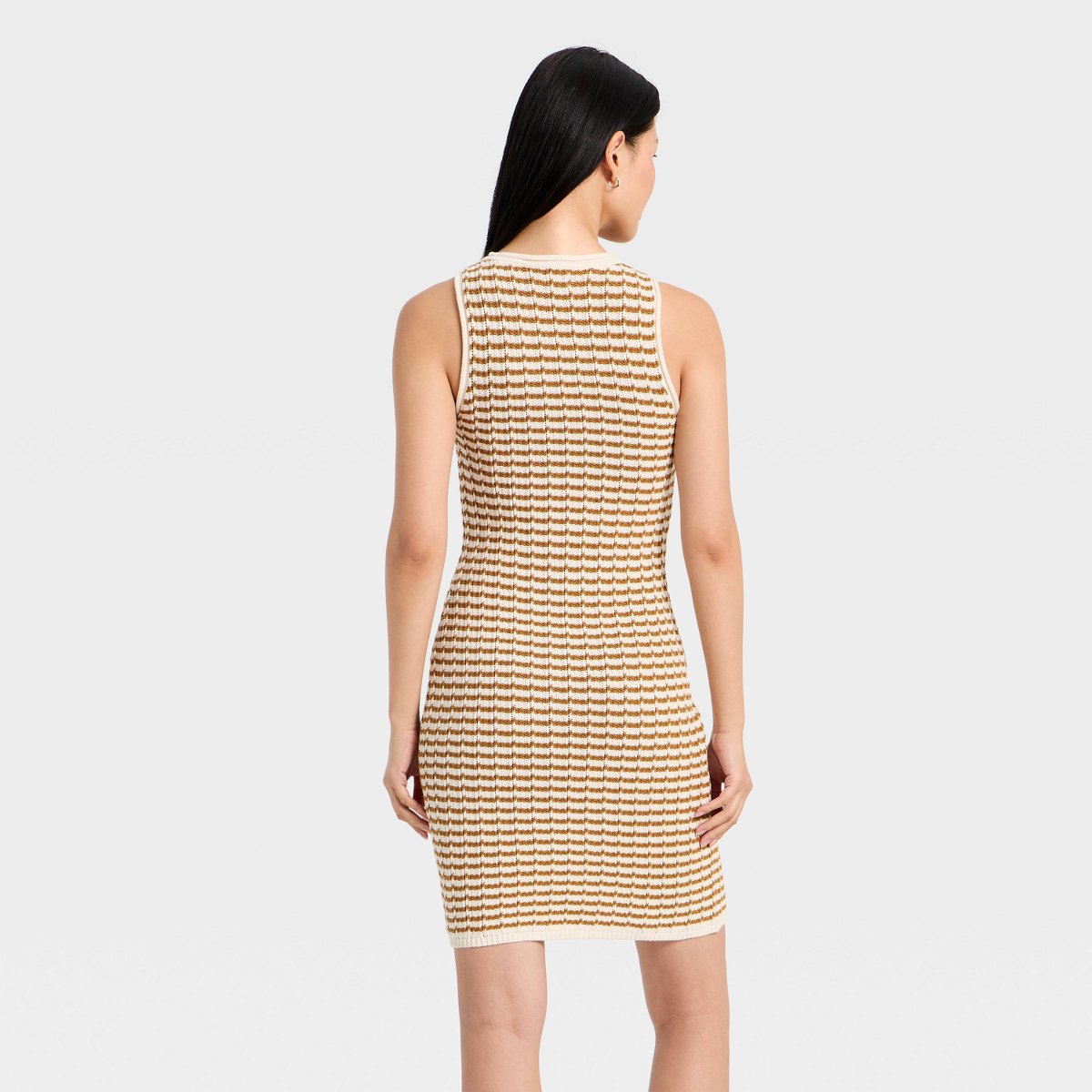 Женские платья A New Day Women's Crochet Mini Sweater Dress - A New Day™ Navy Blue Striped M — фото 2