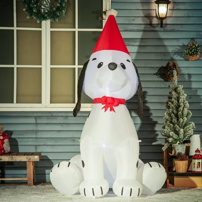 CIPACHO 6ft Christmas Inflatables Outdoor Decorations - Puppy Dog Wearing Santa Hat, Blow-Up Yard Christmas Decor