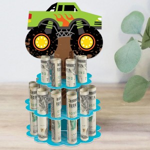 Big Dot of Happiness Smash and Crash - Monster Truck - DIY Boy Birthday Party Money Holder Gift - Cash Cake - 1 of 4