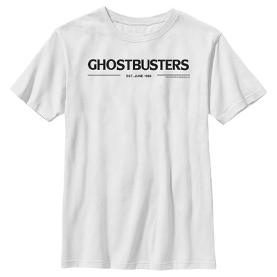 Boy's Ghostbusters Black Logo T-shirt - White - X Large : Target