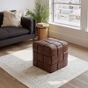 Ottoman 18.1"H Brown – Faux Leather 100% Polyurethane Seat with MDF Frame , Modern Indoor Accent By Zuo Modern - 2 of 4