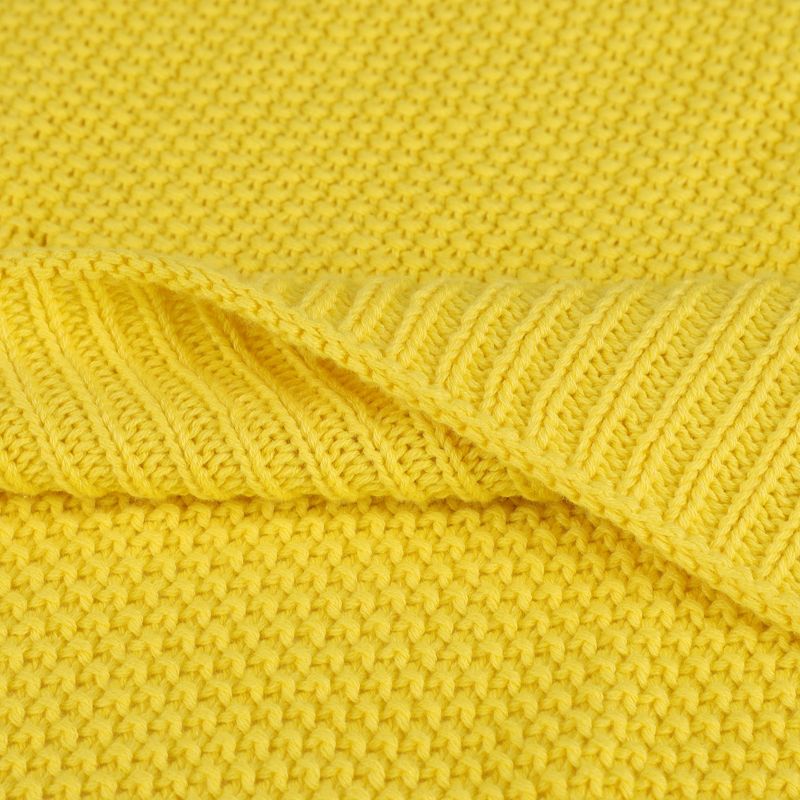 PiccoCasa 100% Cotton Knit Throw Blanket Lightweight Soft Blanket, 5 of 8