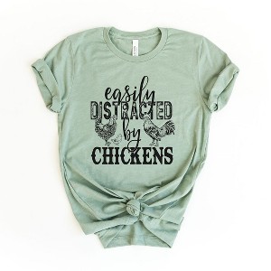 Simply Sage Market Women's Distracted By Chickens Short Sleeve Graphic Tee - 1 of 3