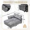 Oversized Corduroy Chaise Lounge Chair Sleeper Sofa Bed with Adjustable Backrest, USB Port & Cup Holder for Bedroom Living Room-3irtyhousy - 4 of 4