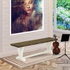 East West Furniture,Dining Bench Wire brushed Linen White & Distressed Jacobean - 2 of 4