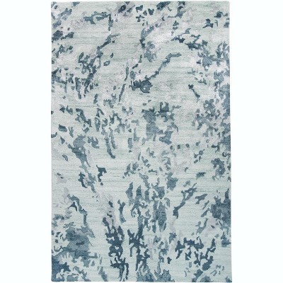 Dryden Transitional Abstract Blue/Green/Silver Area Rug
