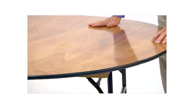 Flash Furniture 5.5 ft. x 2 ft. Serpentine Wood Folding Banquet Table, 2 of 7, play video
