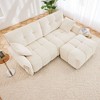 2-Seater Sofa Modern Chenille Fabric with Ottoman for Living Room White - 2 of 4