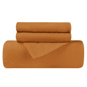 Cotton Flannel Solid or Trellis Heavyweight Duvet Cover Set with Matching Pillow Shams by Blue Nile Mills - 1 of 3