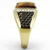 Slickblue Men's Stainless Steel Ring, IP Gold Plating, Synthetic Tiger Eye Stone, Topaz Color, Sizes 8-13 - 4 of 4