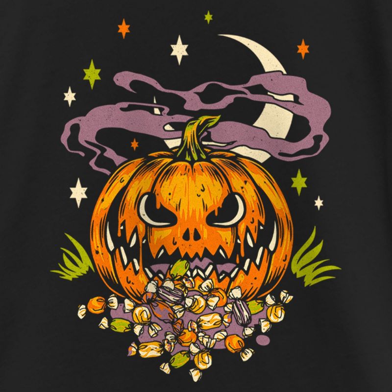 Girl's Lost Gods Halloween Jack-O'-Lantern Candy T-Shirt, 2 of 5