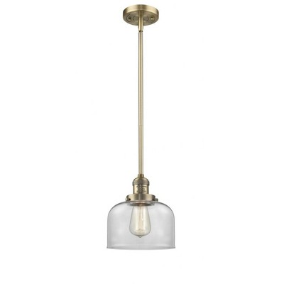 Bell - 1 Light Stem Hung Mini Pendant In Industrial Style-10 Inches Tall and 8 Inches Wide