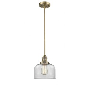 Bell - 1 Light Stem Hung Mini Pendant In Industrial Style-10 Inches Tall and 8 Inches Wide - 1 of 1