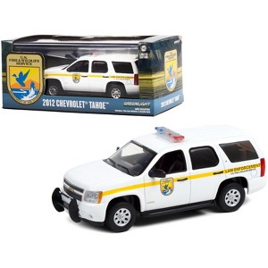 2012 Chevrolet Tahoe White w/Yellow Stripes "U.S. Fish & Wildlife Service Law Enforcement" 1/43 Diecast Model Car by Greenlight - 1 of 3