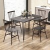 Tangkula 5PCS Dining Table Set for 4 Rectangular Kitchen Table & 4 Chairs w/ Metal Frame Grey Oak - 3 of 4