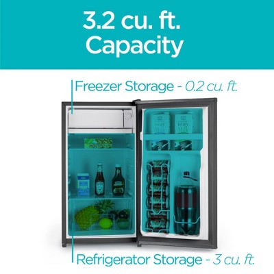 Black 3.2 Cu. Ft. Energy Star Compact Refrigerator with Freezer