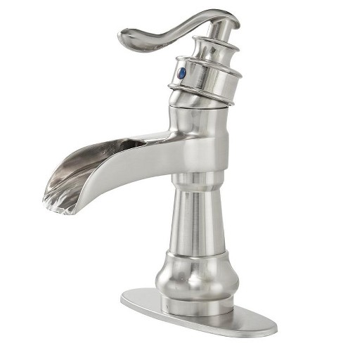 Bwe Waterfall Single Hole Single-handle Low-arc Bathroom Faucet With ...