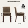 DOMETOUR Linen Upholstered Dining Chair Set of 2, Modern Armless Chair With Cushioned Seat for Living Room - 4 of 4