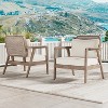 Gulches (SET OF 2) Outdoor Acacia Wood Patio Club Chair, Patio Furniture,Waterproof Thick Cushion Deep Seating,Light Brown finish, Cream cushion - 2 of 4