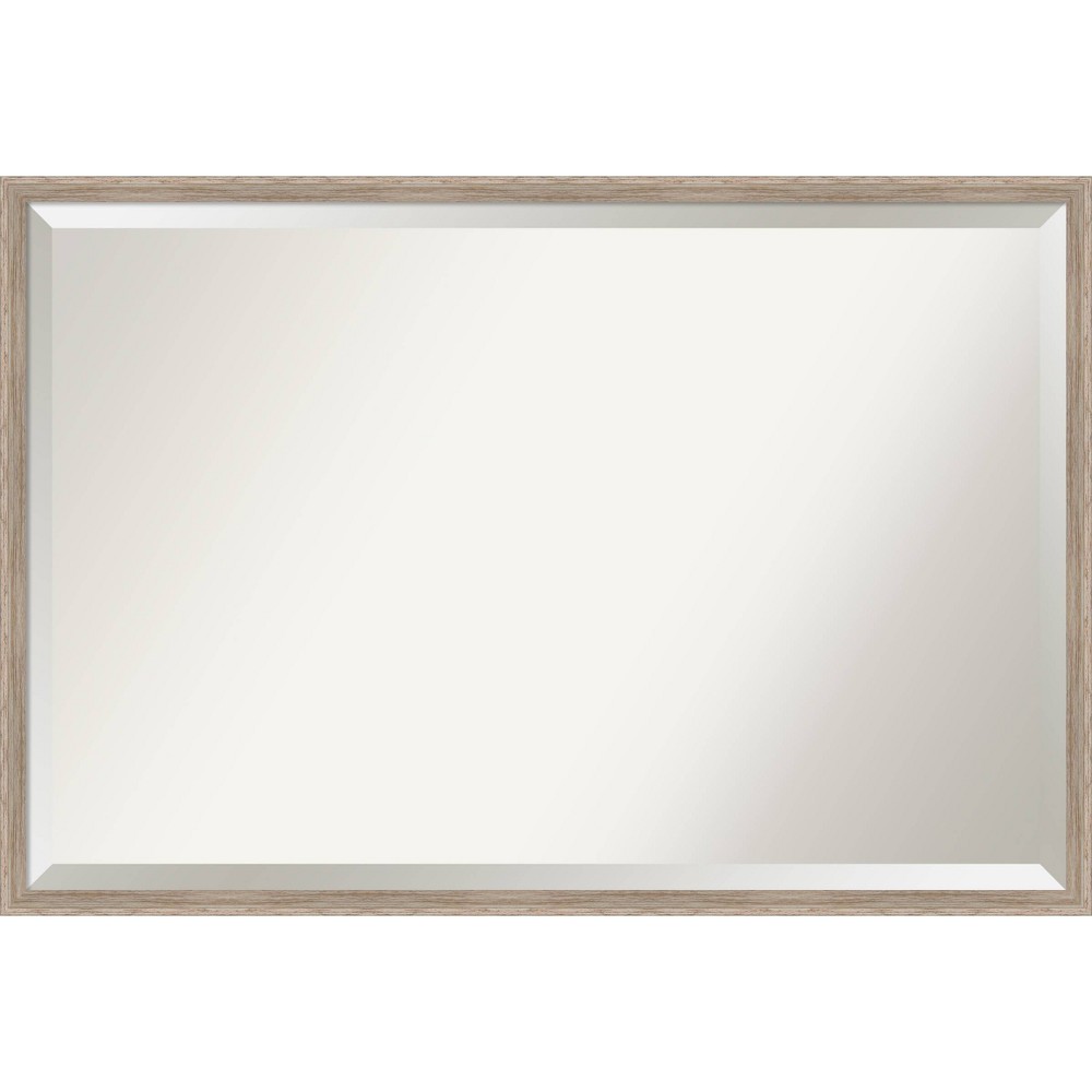 Photos - Wall Mirror 37" x 25" Hardwood Wedge Framed Bathroom Vanity  White - Amanti