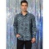 Lars Amadeus Men's Animal Print Button Down Long Sleeve Vintage Shirt - 2 of 4