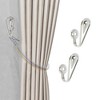 Unique Bargains Curtain Holdbacks Teardrop Hooks Zinc Alloy 2.56"x0.87" 1 Pair - 2 of 4