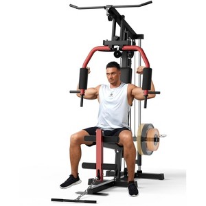 Home Gym Equipment Multifunctional Home Gym Machine with Leg Press & Pulley System, Exercise Equipment for Full Body Strength Training - 1 of 4