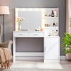 Lycvki 46.4 in Vanity Desk with Adjustable Lights Mirror and Large Drawer - 2 of 4