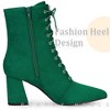 Perphy Women's Pointy Toe Lace Up Block Heel Ankle Boots - 4 of 4