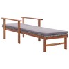 vidaXL Sun Lounger with Cushion Poly Rattan and Solid Acacia Wood Gray - 4 of 4