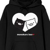 Monokuro Boo Character Heart Long Sleeve Black Adult Hooded Sweatshirt - 2 of 3