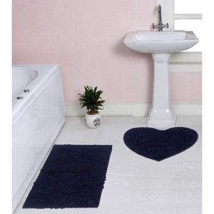 Modesto Bath Rug Bathroom Rugs Set, Washable Rug, Thick Extra Soft and Absorbent bath Rug, Bath Mat Set, Bath Floor Mat Non-Slip, 2 Pcs Set, Navy - 1 of 4