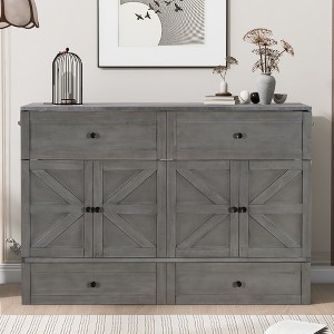 Queen Size Murphy Bed with Large Drawers and USB Ports - 1 of 4