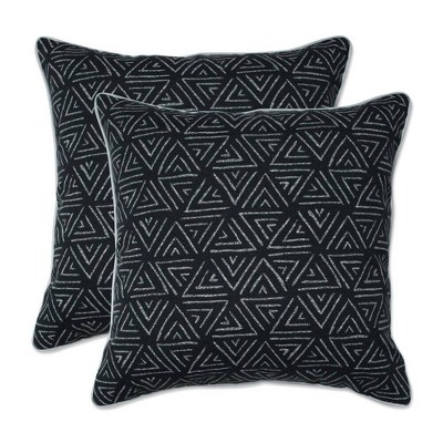 2pc 18.5" Outdoor/Indoor Throw Pillow Set Kuka Amazon Black - Pillow Perfect