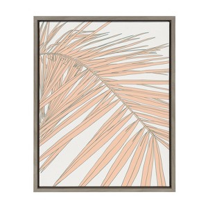 18 x 24 Sylvie Palms by Alicia Schultz Framed Wall Canvas Gray - Kate & Laurel All Things Decor - 1 of 4