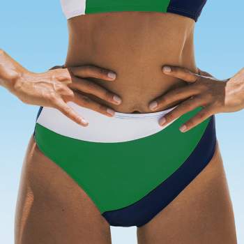 Women's Colorblock High-Rise Bikini Bottom Swimsuit - Cupshe