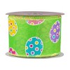 Northlight Easter Egg Design Wired Spring Craft Ribbon - 2.5" x 10 Yards - Green - 3 of 4