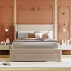 CAVINAS Full/Queen Size Velvet Upholstered Platform Bed Frame with Big Storage Drawer,No Box Spring Needed - 2 of 4