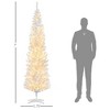 Angel Sar 7ft Pencil Christmas Tree, Slim White Artificial Xmas Tree with Warm White LED Lights, Metal Base - 3 of 4