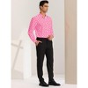 Lars Amadeus Men's Button Down Long Sleeves Casual Polka Dots Print Shirts - 4 of 4