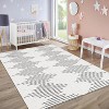 Washable Diamond Stripes Rug, Non-Slip Soft Carpet for Living Room, Bedroom, Nursery, Office - 3 of 4