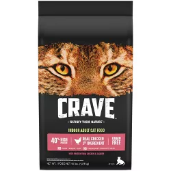 Crave Grain Free Indoor with Chicken & Salmon Adult Premium Dry Cat Food - 10lbs