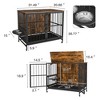 Dog Crate Furniture, Dog Crate for Large Medium Dogs, Wooden Dog Kennel End Table, 37.8" Dog Cage Large Dogs with Wheel & with Flip-Top - 3 of 4